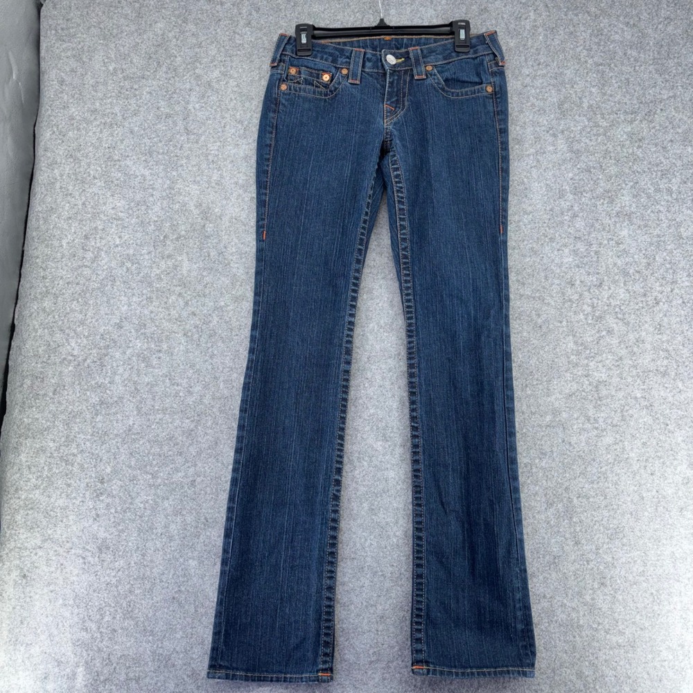 True Religion Johnny Straight Leg Dark Wash Jeans Made in USA Size 27 E5502OM